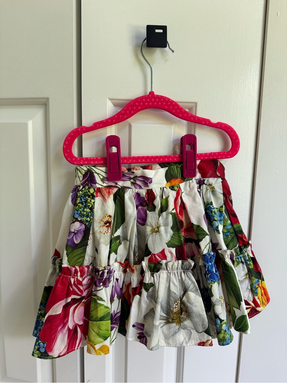NWT Dolce and Gabbana Girls Floral Tiered Skirt